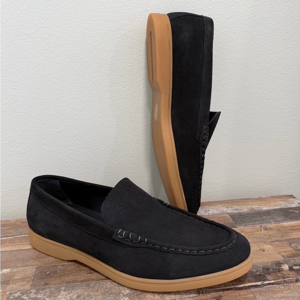 Charles Tyrwhitt Men's Navy Blue Suede Slip On Casual Dress Loafers Gum Sole (11 - Picture 12 of 12